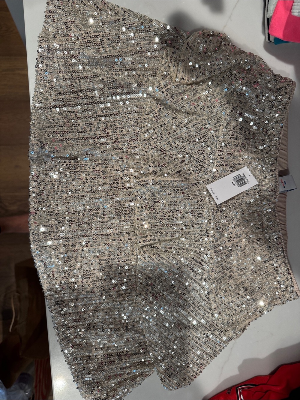 Old Navy Sequin Mini Skirt in Champagne